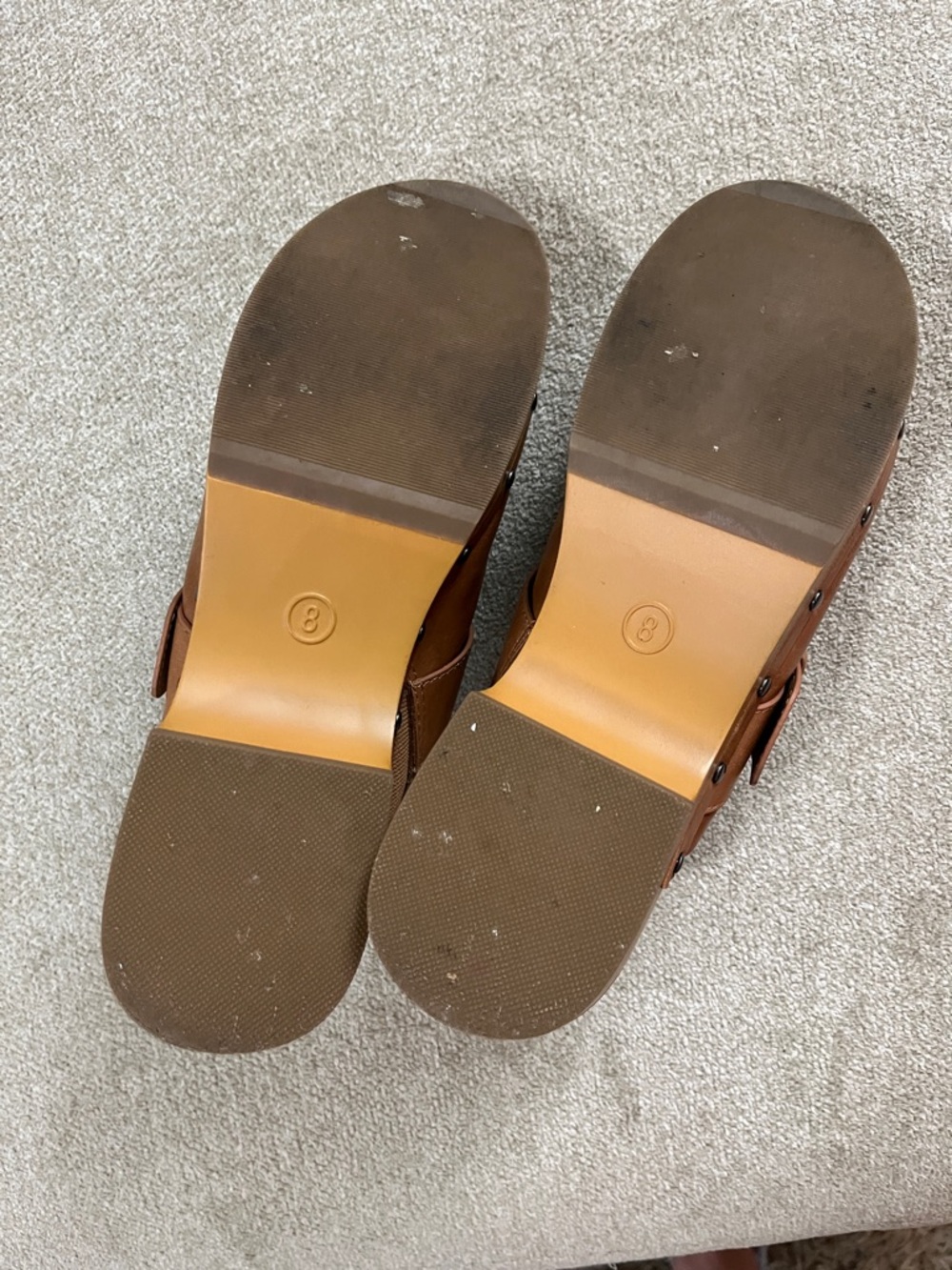 Universal Thread Brown Leather Buckle Clog Mules - Picture 5 of 11